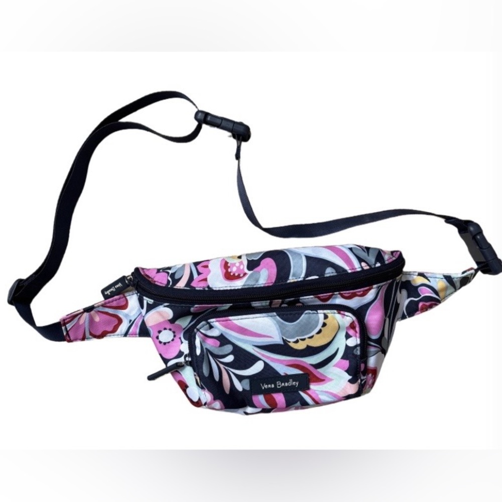 Vera Bradley Navy Blue Multi RFID Adjustable Belt Crossbody Bag Festival Y2K